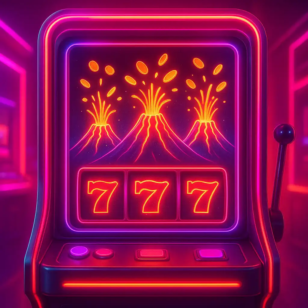 3 Coin Volcanoes neon arcade slot machine